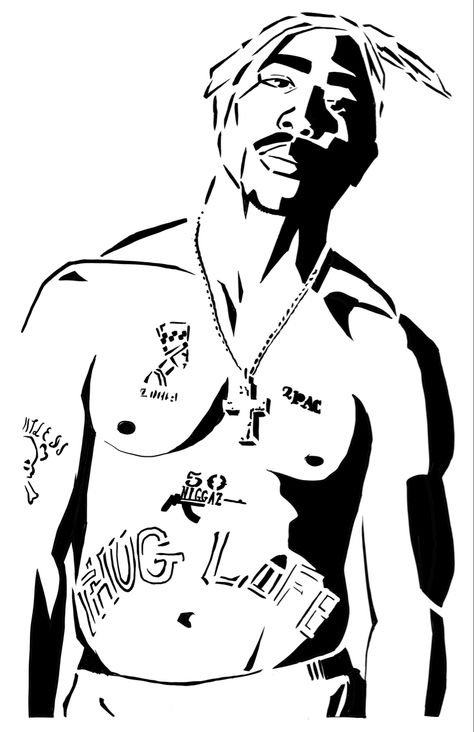 2pac Drawing, 2pac Stencil, Tupac Drawing, Tupac Stencil, Tupac Art Drawings, Tupac Tattoo Stencil, Tupac Sketch, Tupac Silhouette, Tupac Shakur Art