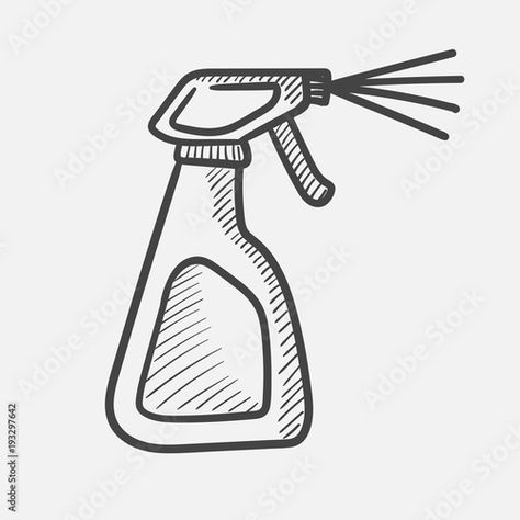 Stock Image: Vector hand drawn Cleaning spray bottle outline doodle icon. Cleaning spray bottle sketch illustration for print, web, mobile and infographics isolated on white background. Bottle Outline, Bottle Sketch, Bottle Drawing, Cleaning Logo, Doodle Icon, Cleaning Spray, Sketch Illustration, Vector Hand, Flash Tattoo