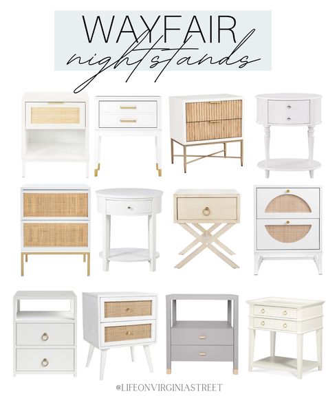 Modern Coastal Bedroom Furniture, Coastal Nightstand Bedroom, Nightstand Neutral, Coastal Nightstands, Neutral Nightstands, Coastal Nightstand, Mismatched Nightstands, Costal Bedroom, Coastal Neutral