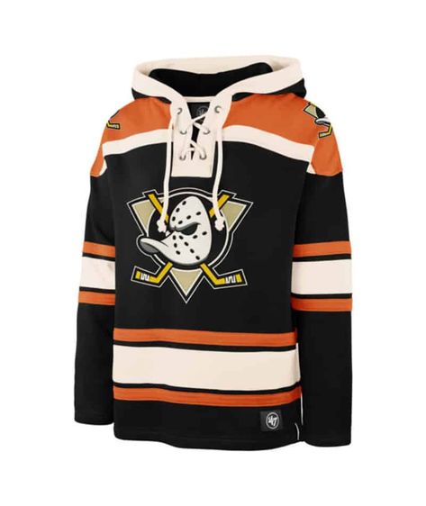 Disney Icon, Ducks Hockey, Disney+ Icon, Orange Pullover, Mighty Ducks, Sports Jerseys, Nhl Jerseys, Anaheim Ducks, Sport Hat