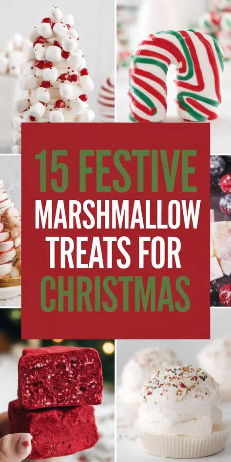 15 Christmas Marshmallow Treats Kids Will Love to Make Marshmallow Christmas Ideas, Treats Using Marshmallows, Treats To Make With Marshmallows, Jumbo Marshmallow Recipes, Cinnamon Rolls With Marshmallows, Marshmellow Treats Christmas, Mini Marshmellow Ideas, Christmas Treats Marshmallow, Desserts With Mini Marshmallows