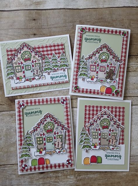 Stampin Up Yummy Christmas, Tim Holtz Gingerbread House, Stampin Up Gingerbread House, Card Gingerbread House, Gingerbread House Cards, Stampin Up Sweet Gingerbread, Cottage Cutz Cards Christmas, Frosted Gingerbread, Sweet Gingerbread