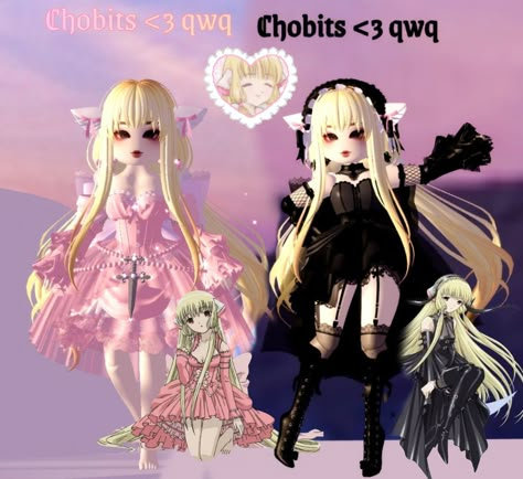 Royale High Black Outfits, Anime Royale High Outfits, Royale High Pink Outfits, Rh Cosplay Ideas, Cosplay Royale High Outfits, Chobits Aesthetic, Royal High Cosplay, Cosplay Advice, Rh Concepts