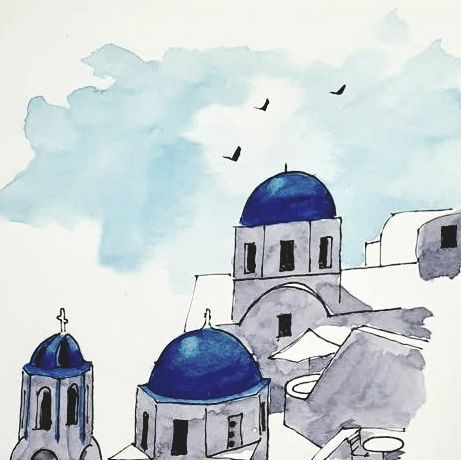 Architectural Sketch, Santorini Greece, Santorini, Greece, Sketch, Architecture, On Instagram, Instagram