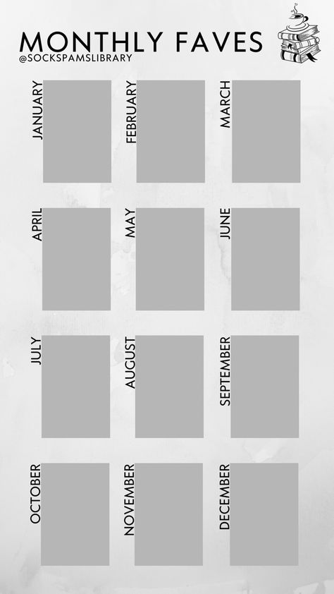 Monthly Book Template January, Favorite Book Of The Month Template, Monthly Book Tracker Template, Favorite Book Template, Book Tbr, Month Template, Reading Template, Books Tbr, Book Reading Journal