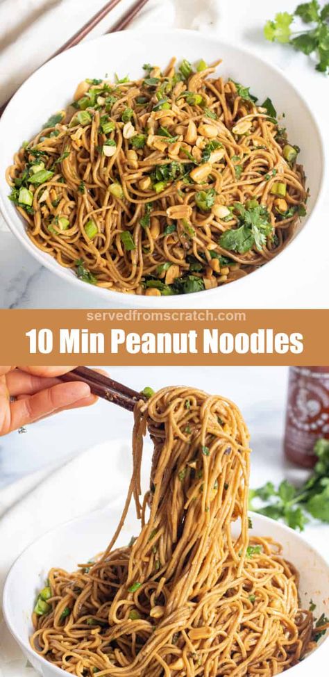 Peanut Butter Noodles Recipe, Peanut Noodles Recipe, Peanut Butter Noodles, Thai Peanut Noodles, Spicy Peanut Noodles, Butter Noodles, Chow Mein Recipe, Noodle Recipes Easy, Chow Mein Noodles