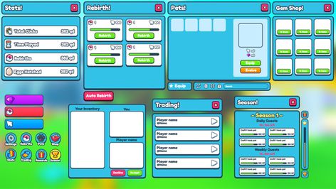 create professional roblox UI, gui for you Roblox Shop, Game Gui, Gui Design, Pixel Games, Ui Design Inspiration, Game Concept, Game Ui, User Interface, Ui Design