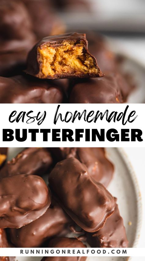 Butterfinger Recipe, Butterfinger Recipes, Homemade Butterfingers, Flake Recipes, Finger Desserts, Homemade Candy Bars, Peanut Butter Fingers, Buttered Corn, Vegan Candies