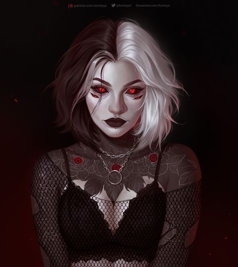 Vampire Art, Dungeons And Dragons Characters, Urban Fantasy, Interesting Stuff, Red Eyes, Dnd Characters, Character Portraits, A Drawing, Dark Fantasy Art