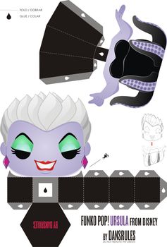 Funko Pop! Ursula Disney by Dansrules by dansrules Paper Toy Disney, Disney Paper Dolls, Disney Evil Queen, Paper Toys Template, Paper Craft Ideas, Paper Toy, 3d Paper Crafts, Disney Diy, Disney Crafts