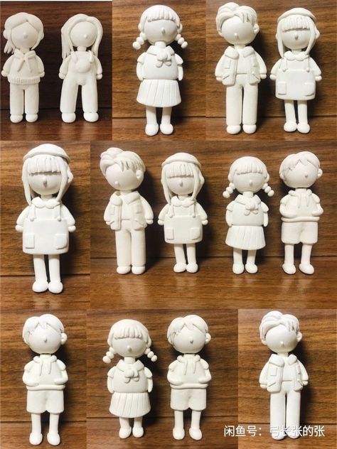 Air Clay Figures, Clay Person, Air Dry Clay Figures, Polymer Clay People, Clay Characters, Clay People, Clay Keychain, Sculpture Art Clay, Clay Doll