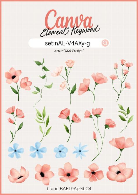 Pink flower leaves floral watercolor for deco Element In Canva, Flower Shop Design, Keyword Elements Canva, Canva Element Keyword, Canvas Learning, Baby Illustration, Canva Element, Pink Books, Flower Leaves