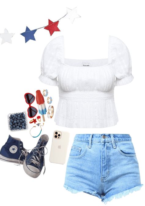 4th July Outfit, July Outfits, 4th Of July Outfit, Blue Outfits, Party Trends, Y2k Summer, 4th Of July Outfits, 4th July, Blue Outfit