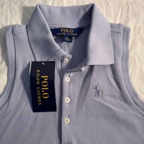 Brand New With Tags Polo Ralph Lauren Girls Sz 6x Sleeveless Polo Shirt In Light Blue. Stretch Mesh Fabric Light Blue Casual Summer Vest, Light Blue Sleeveless Cotton Tops, Casual Light Blue Sleeveless Tops, Light Blue Sleeveless Casual Tops, Casual Purple Tank Vest, Purple Cotton Vest Top, Purple Cotton Sleeveless Vest, Purple Sleeveless Cotton Vest, Purple Sleeveless Vest Top