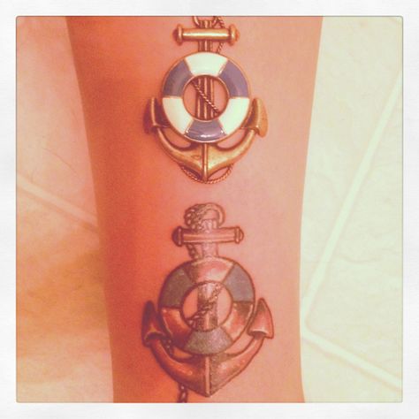 anchor and life preserver tattoo Anchor Ring Tattoo, Tattoo Anchor, Wedding Band Tattoo, Ring Tattoo, Anchor Tattoo Design, Tattoo Wedding Rings, Anchor Tattoos, Life Ring, Life Preserver