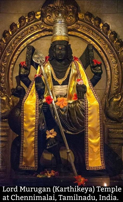 Lord Murugan (Karthikeya) Temple at Chennimalai, Tamilnadu, India. Cosmic Lovers, Murugan Wallpapers, Spiritual Pictures, God Photos, Namah Shivaya, Lord Murugan Wallpapers, Lord Balaji, Lord Photo, Lord Hanuman Wallpapers