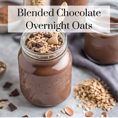 Blended Chocolate Overnight Oats - Mom Nutritionist Mom Nutritionist, Chocolate Overnight Oats Recipe, Rolled Oats Recipe, Oats With Yogurt, Overnight Oats With Yogurt, Best Overnight Oats Recipe, Chocolate Overnight Oats, Chia Overnight Oats, Protein Overnight Oats