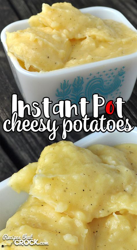 Quick, easy and tastes just like Momma's! Are you intrigued? This Instant Pot Cheesy Potatoes recipe is all three of those! So yummy! You'll love them! Instant Pot Cheesy Potatoes, Sausage Crockpot, Cheesy Potatoes Recipe, Carb Sides, Electric Pressure Cooker Recipes, Cheese Bake, Broccoli Cheese, Cheesy Potatoes, Instant Pot Dinner Recipes