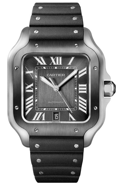 Cartier Santos de Cartier ADLC Couple Watch, Cartier Panthere, Cartier Santos, Automatic Watches For Men, Blue Watches, Cartier Watch, Fashion Couple, Men's Watches, Steel Watch