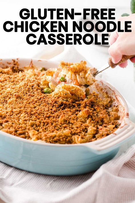 Gluten Free Chicken Casserole, Chicken Noodle Casserole Recipe, Gluten Free Casserole, Gluten Free Comfort Food, Gluten Free Turkey, Food Vibes, Casserole Chicken, Noodle Casserole Recipes, Canned Soup