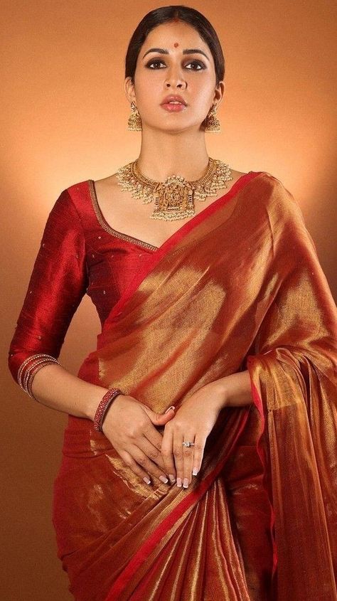 Lavanya Tripathi, Indian Wedding Gowns, Sarees For Girls, Saree Wearing Styles, Simple Saree Designs, New Saree Blouse Designs, Fashionable Saree Blouse Designs, Cute Short Dresses, Fancy Sarees Party Wear