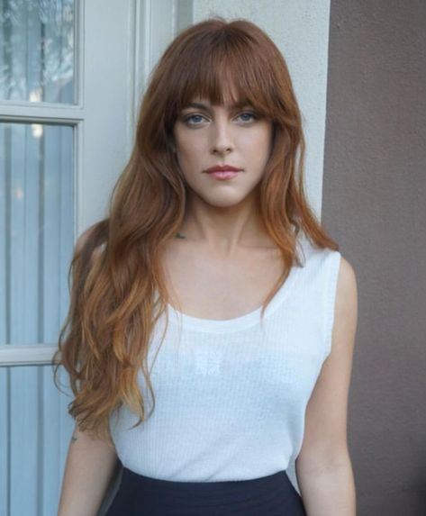 Red Hair With Bangs, Riley Keough, Ginger Hair Color, Long Red Hair, French Hair, Haircuts For Medium Hair, Long Hair With Bangs, June 2022, Good Hair Day