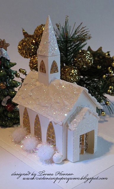 Victorian Paper, Diy Christmas Village, Christmas Church, Christmas Village Houses, Christmas Village Display, Glitter Houses, Christmas Gingerbread House, Christmas Villages, Christmas Gingerbread