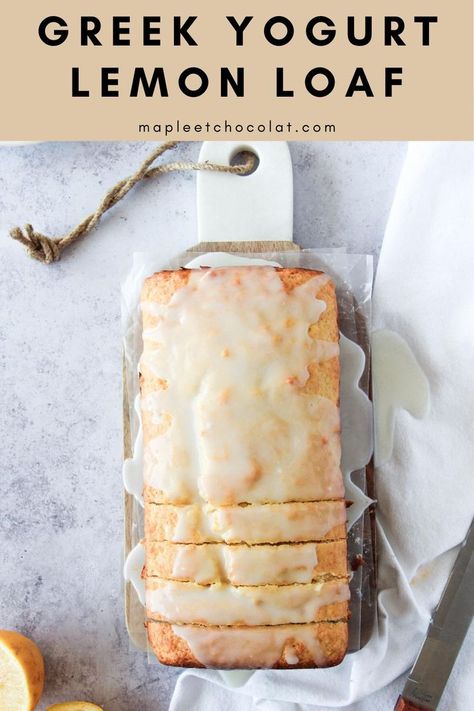 Yogurt Lemon Loaf, Lemon Greek Yogurt, Lemon Loaf Recipe, Yogurt Banana, Brittle Recipes, Tasty Bread Recipe, Greek Yogurt Recipes, Lemon Bread, Lemon Yogurt