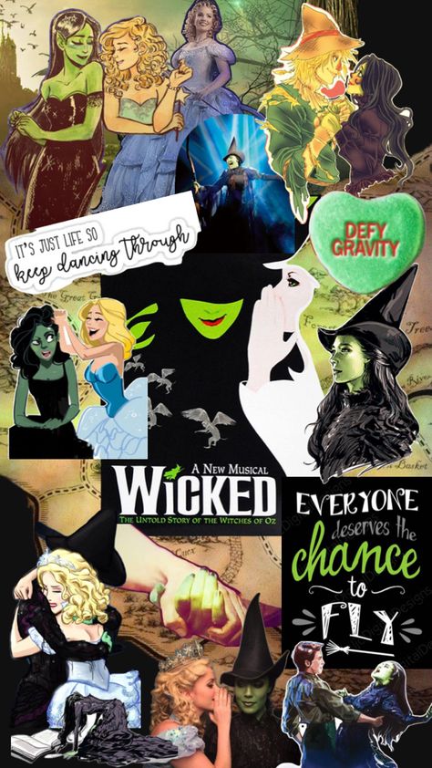 Musical Wallpaper, The Witches Of Oz, Wicked Musical, Disney Collage, Iphone Design, Les Miserables, Phantom Of The Opera, Wicked, Witch