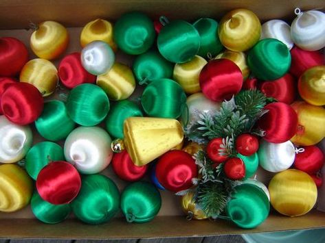 80s Christmas Decorations, Satin Ornaments, 80s Christmas, 1980s Christmas, Childhood Memories 70s, Vintage Memory, Oldies But Goodies, Christmas Past, Christmas Memory