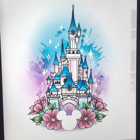 199 mentions J’aime, 6 commentaires - 💕 Disney Tattoos 💕 (@hannah.leigh.tattoos) sur Instagram : "Design all ready! 💕 • #disney #disneycastletattoo #disneycastle #sleepingbeauty…" Disney Castle Tattoo Color, Disney Tattoo Color, Disney Tattoo Designs, Disney Tattoo Ideas, Disney Castle Drawing, Disney Castle Tattoo, Chateau Disney, Disney Inspired Tattoos, Mickey Tattoo