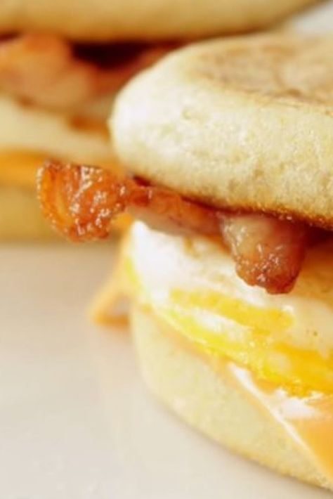 How To Make A Bacon And Egg McMuffin At Home Making Bacon, Egg Mcmuffin, How To Make Bacon, French Toast, Pancakes, Bacon, Toast, Egg, At Home