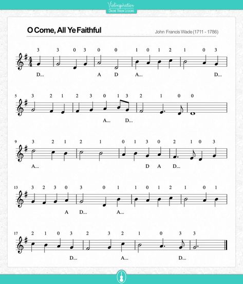 Violin Christmas Music - sheet music - O Come, All Ye Faithful Free Violin Sheet Music, Xmas Carols, O Come All Ye Faithful, Popular Christmas Songs, Best Christmas Songs, Carol Of The Bells, Christmas Sheet Music, Christmas Tunes, Violin Sheet