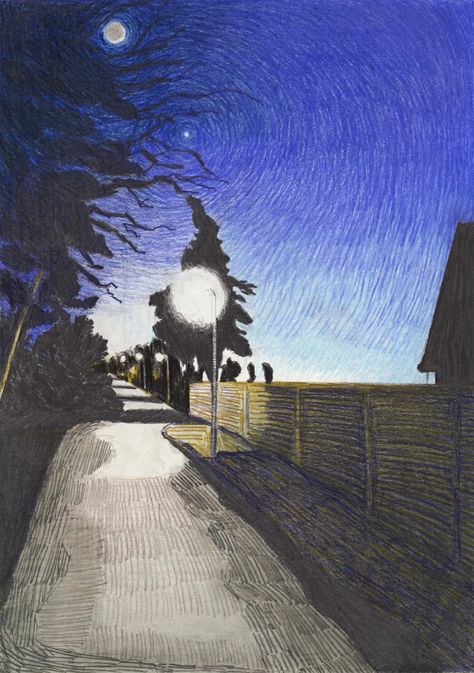 Per Adolfsen – ALEXANDER OCHS PRIVATE BERLIN Venus Drawing, Color Pencil Illustration, Evening Walk, Landscape Drawings, Color Pencil Art, Color Pencil Drawing, Color Pencil, Ethereal Art, Pencil Illustration