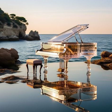 ♔ Les Instruments de Musique Art Of Love, Piano Player, Grand Piano, Music Photo, Peach Blossoms, Music Room, Beach Fun, Scenic Views, Music Notes