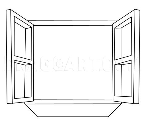 How To Draw A Window, Step by Step, Drawing Guide, by Dawn | dragoart.com Window Tattoo Simple, Window Drawing Ideas, Window Sketch, Window Drawing, Botanical Line Drawing, Perspective Drawing Architecture, Perspective Drawing Lessons, Interior Design Drawings, Drawing Tutorials For Beginners