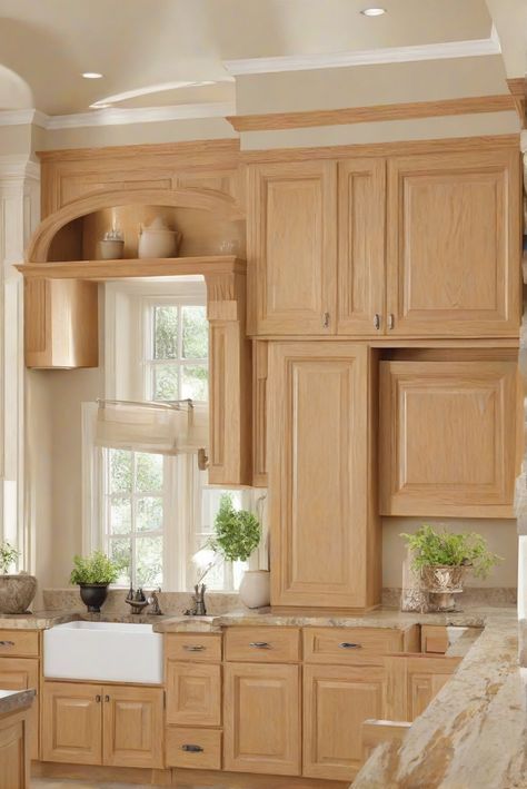 interior design, home decor, kitchen design, wall paint Sw Greek Villa Kitchen Cabinets, Sw Greek Villa Walls, Sw Greek Villa, Oak Wood Cabinets, Greek Villa, Wall Paint Color, Light Oak Floors, Greek Villas, Green Kitchen Cabinets