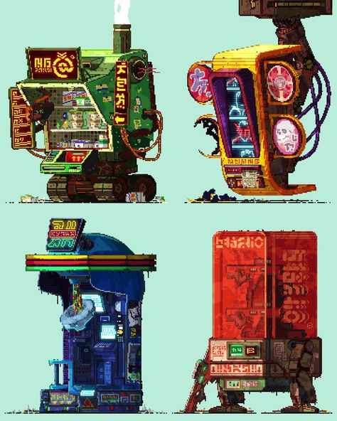 Vending Machine Design, Sci Fi Props, Props Concept, Sci Fi City, 8bit Art, Amazing Gifs, Cyberpunk Aesthetic, Arte Cyberpunk, Vending Machines