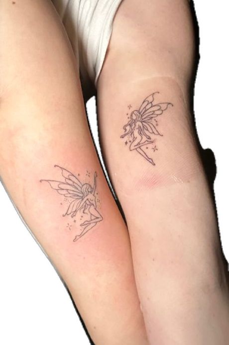 Matching Fairy Tattoos, Tattoos Fairy, Fairy Tattoo Ideas, Gothic Fairy Tattoo, Fairy Wing Tattoos, Fairy Tattoos, Celtic Fairy, Famous Fairies, Fairy Tattoo Designs