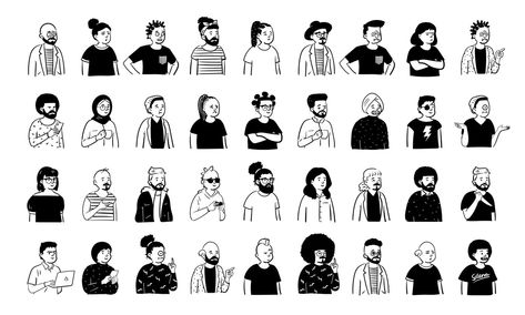 Open Peeps - A hand-drawn illustration library | Product Hunt Notion Avatar, Express Outfits, Character Mascot, Hand Drawn Portraits, User Flow, Inspiration Painting, Assistance Dog, Logo T Shirts, Portrait Cartoon