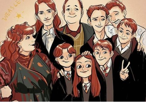 Harry Potter Weasley Family, The Weasleys, Weasley Family, Harry Potter Illustrations, Journal Lettering, Potter Quotes, Yer A Wizard Harry, Harry Potter Pin, Harry Potter Artwork