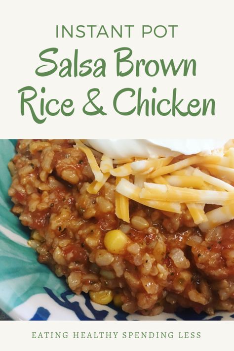 Brown Rice Instant Pot, Brown Rice And Chicken, Foods On A Budget, Instant Pot Salsa, Rice And Chicken, Smashed Potatoes Recipe, Mexican Meals, Chicken And Brown Rice, Chicken Eating