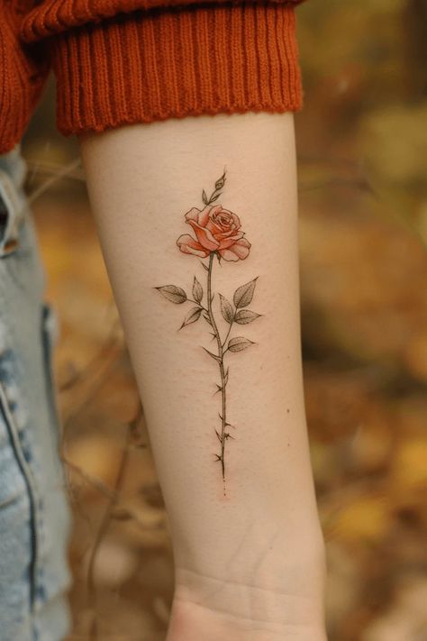 Beautiful Rose Tattoo Ideas for Every Style Rose Tattoo On Forearm, Minimalist Rose Tattoo, Unique Rose Tattoo, Rose Tattoo On Ankle, A Rose Tattoo, Geometric Rose Tattoo, Rose Tattoo Ideas, Rose Tattoo Forearm, Rose Tattoo Thigh