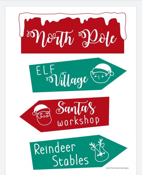 Diy North Pole Sign, The North Pole Decorations, Northpole Decorations, Santas Workshop Door Decoration, North Pole Door, North Pole Christmas Decor, Santa's Workshop Sign, North Pole Santa's Workshop, Printable Christmas Decorations