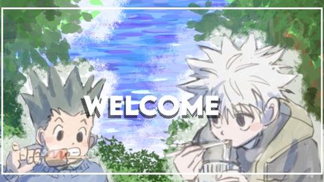 Banner discord hunter x hunter Anime Welcome Banner, Killua Banner, Welcome Banner Discord, Discord Welcome Banner, Welcome Discord, Killua And Gon, Pfp Gif, Blue Aura, Easy Love Drawings