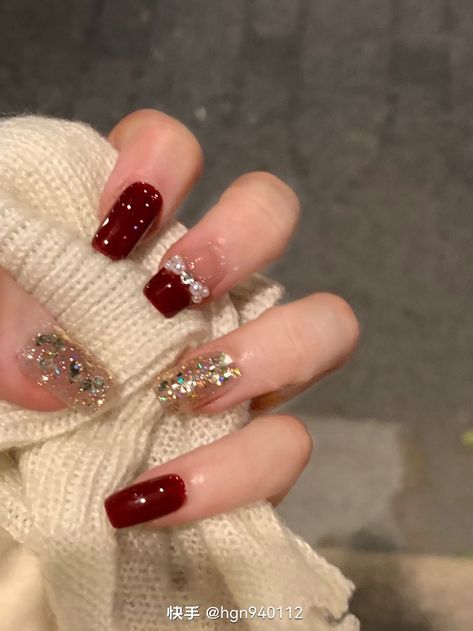 Maroon Nail Art, Maroon Nail Designs, Bridal Nails Designs, Fashionable Nails, Wedding Nail Art Design, Inspiration Nails, Bridal Nail Art, Maroon Nails, Nails Fashion