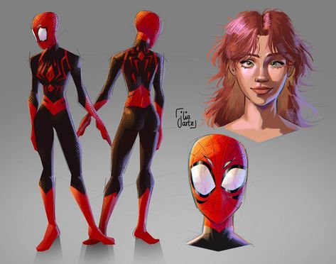 Sona Art, Spiderman Girl, Spiderman Characters, Ref Sheet, Spiderman Art Sketch, Arte Grunge, Výtvarné Reference, Superhero Villains, Siluete Umane