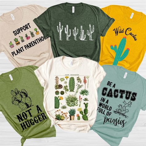 Fun Cactus Tees  $14.99 Trendy Typography, Typography T Shirt Design, Typography T Shirt, Cute Shirt Designs, Vinyl Shirts, Fashion Fits, Feminine Look, Flannel Throw, Cute Shirts