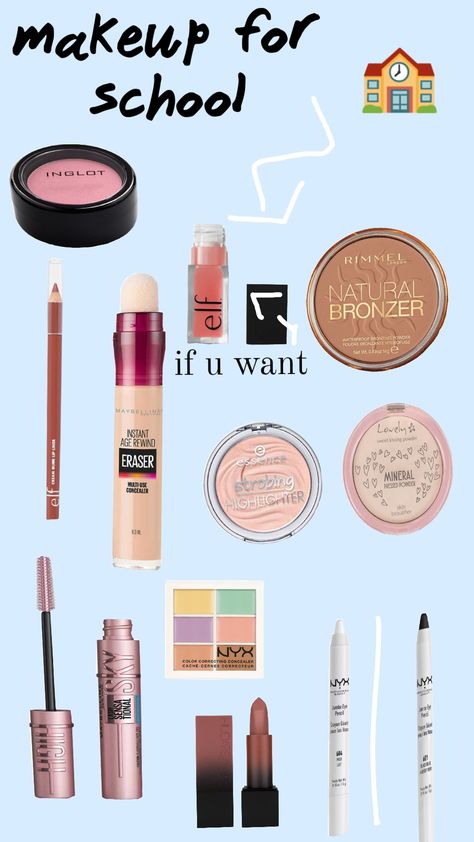 #makeup #school 7th Grade Makeup, Middle School Makeup, 8th Grade Outfits, Back To School Makeup, Mack Up, School Prep, Makeup School, School Makeup, Affordable Makeup