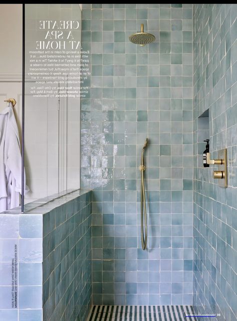 Meditterean Bathroom Ideas, Seperate Toilet And Shower Bathroom, Bathroom Palette Ideas, Blue Subway Tile Bathroom, Bathroom Tile Design Ideas, Best Bathroom Paint Colors, Bathroom Lighting Ideas, Tile Design Ideas, Subway Tiles Bathroom